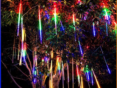 Bộ 08 ống đèn Led sao băng nhiều màu (Led 1 chiều - Cắm điện) D45cm LED-KHAC-02